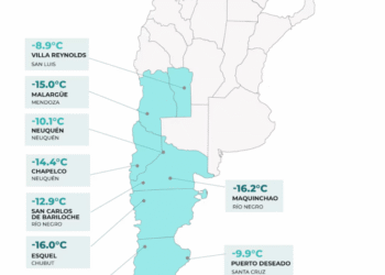 Las ciudades más frías de Argentina en el informe del domingo